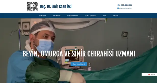 Doç. Dr. Emir Kaan İzci - Kurumsal Web Sitesi